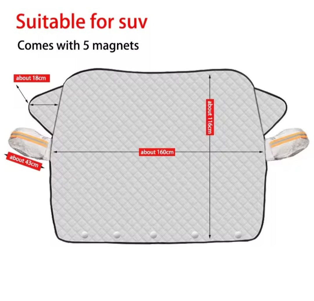 Car Windshield Snow & Sun Protection Cover – Anti UV, Anti Frost & Dust Shield
